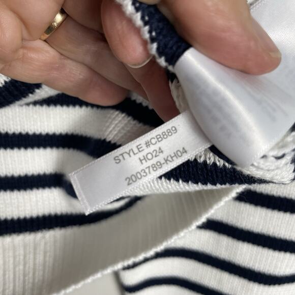 J.Crew Emilie Sweater Lady Jacket Women’s M Navy White Stripe Classic Nautical - Picture 11 of 11